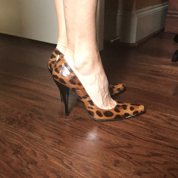Stuart Weitzman Patent  Animal print heels size 7m - Picture 2 of 7